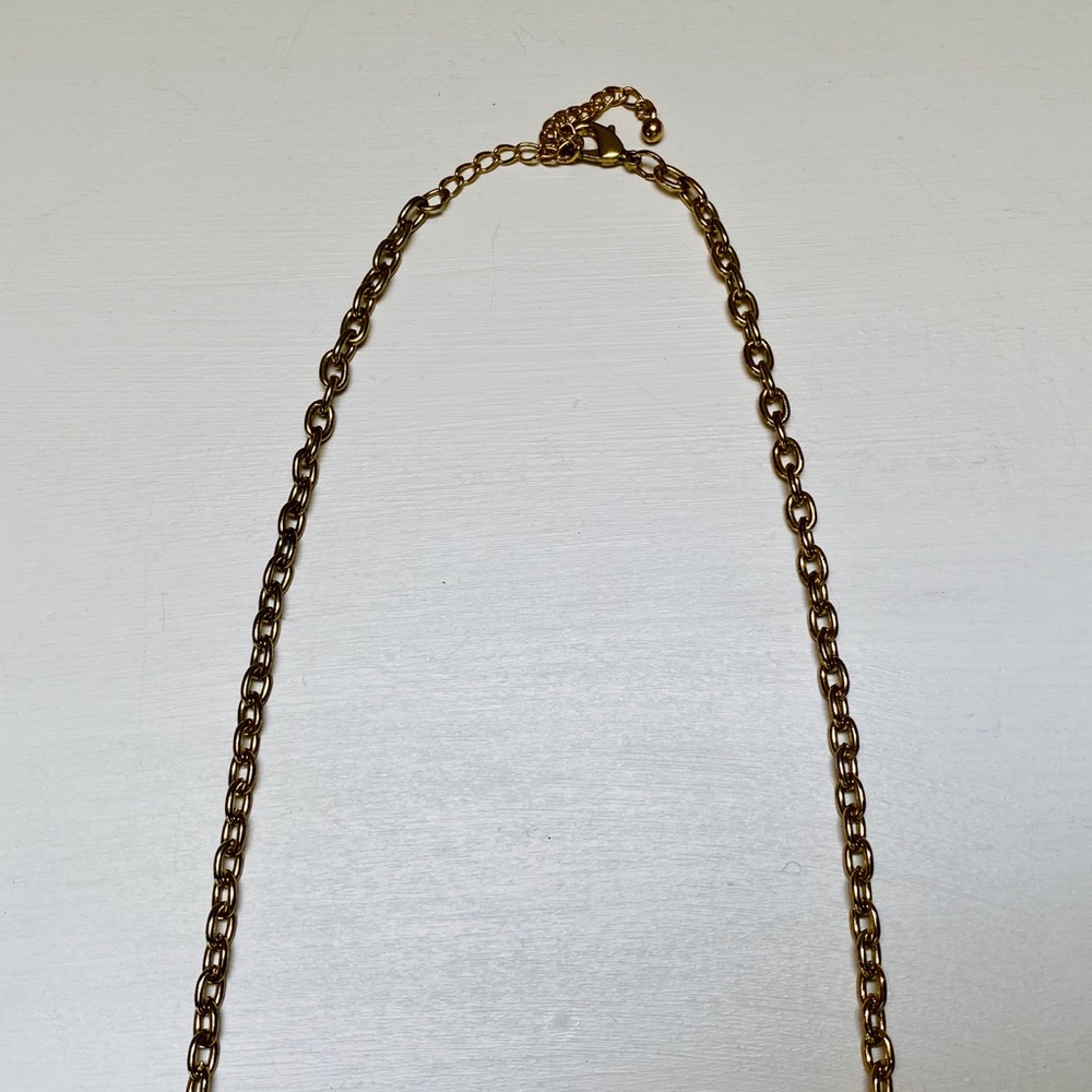 Geometric Statement Necklace in Gold - Picture 7 of 9